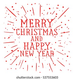 lettering merry christmas and happy new year