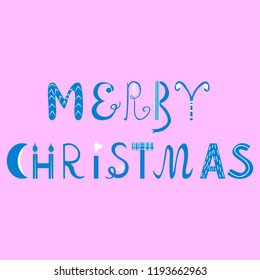 Lettering "Merry Christmas". Vector illustration.