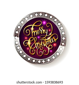 Lettering Merry Christmas. Vector illustration