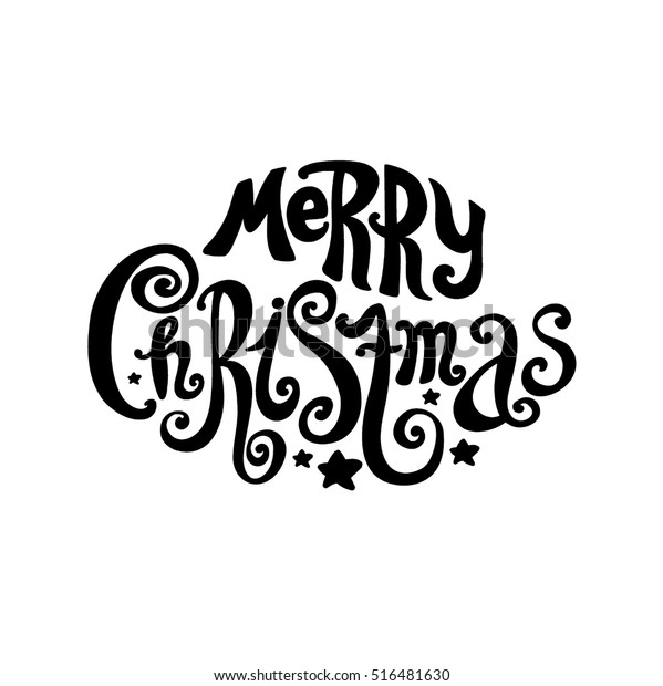 Lettering Merry Christmas Vintage Style Twisted Stock Vector (Royalty ...
