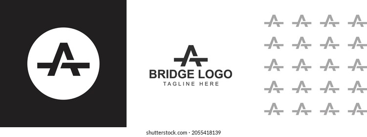A lettering minimalist bridge logo design vector - bridge icon design - bridge vector