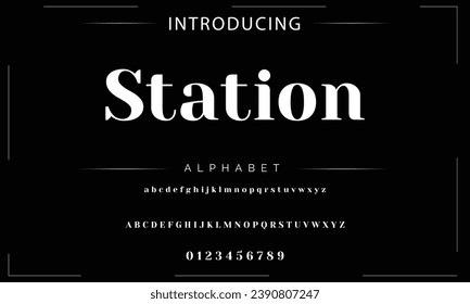 Lettering Minimalist Fashion. Elegant alphabet letters serif font and number. Typography fonts regular uppercase, lowercase.