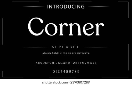 Lettering Minimalist Fashion. Elegant alphabet letters serif font and number. Typography fonts regular uppercase, lowercase.