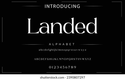 Lettering Minimalist Fashion. Elegant alphabet letters serif font and number. Typography fonts regular uppercase, lowercase.