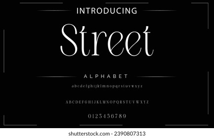 Lettering Minimalist Fashion. Elegant alphabet letters serif font and number. Typography fonts regular uppercase, lowercase.