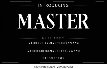 Lettering Minimalist Fashion. Elegant alphabet letters serif font and number. Typography fonts regular uppercase, lowercase.