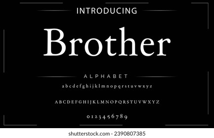 Lettering Minimalist Fashion. Elegant alphabet letters serif font and number. Typography fonts regular uppercase, lowercase.