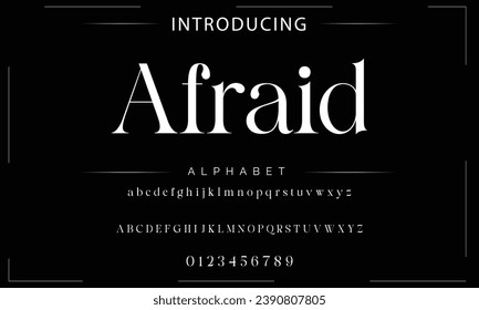 Lettering Minimalist Fashion. Elegant alphabet letters serif font and number. Typography fonts regular uppercase, lowercase.