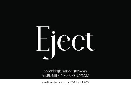 Moda minimalista das letras. Letras alfabéticas elegantes fonte e número serif. Fontes tipográficas normais, maiúsculas e minúsculas.
