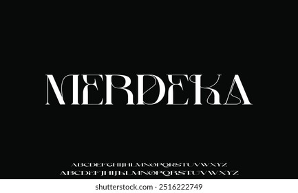 Moda minimalista das letras. Letras alfabéticas elegantes fonte e número serif. Fontes tipográficas normais, maiúsculas e minúsculas.