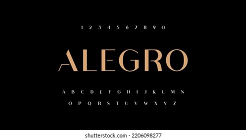 Lettering Minimalist font and number. Elegant alphabet letters serif font. Typography fonts regular uppercase . vector illustration

