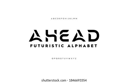 Lettering Modern Alphabet font. Futuristic designs. Typography fonts regular, typeface uppercase and lowercase.