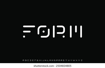 Lettering Modern Alphabet font. Futuristic designs. Typography fonts regular, typeface uppercase and lowercase.