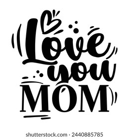 Lettering mom and baby vector