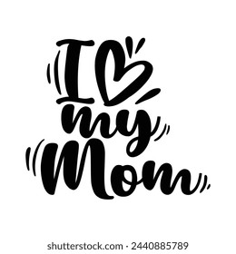 Lettering mom and baby vector