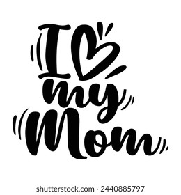 Lettering mom and baby vector
