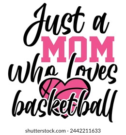 Ilustración vectorial de baloncesto de la mamá de letras en un fondo blanco