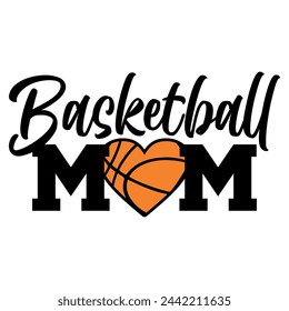 Ilustración vectorial de baloncesto de la mamá de letras en un fondo blanco