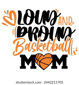 Ilustración vectorial de baloncesto de la mamá de letras en un fondo blanco