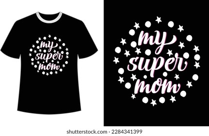 lettering Mom T-shirt Design Template