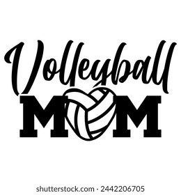 Lettering mom volleyball vector illustration on white background