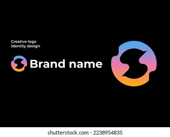 Lettering monogram brand identity  abstract letter s logo mark in gradient   modern vector logo