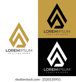 lettering at monogram A lineart modern logo design	