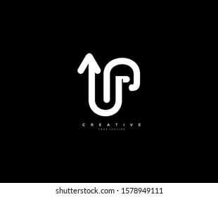 UP Lettering Monogram Typographic Logo