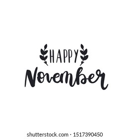 Lettering of the month of the year. Happy november, november sale. For calendar, discounts, invitations. Vector isolated on white background.