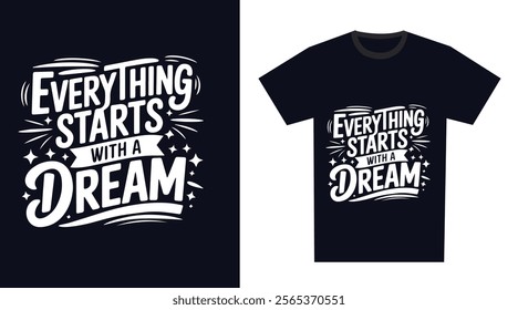 Lettering with motivational quote Typography T-Shirt Design