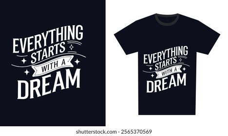 Lettering with motivational quote Typography T-Shirt Design