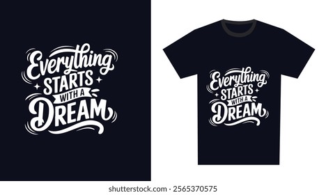 Lettering with motivational quote Typography T-Shirt Design