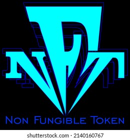 lettering of the nft logo with contours on a dark background
