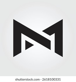 Lettering NM initial logo icon 4 design illustration