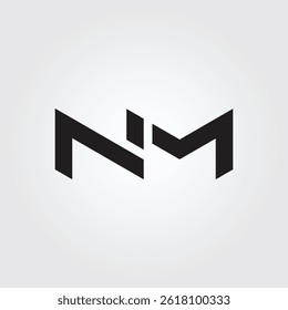Lettering NM initial logo icon design illustration