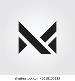 Lettering NM initial logo icon 3 design illustration