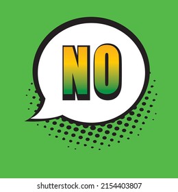 Lettering No. Comic text sound effects. Vector bubble icon speech phrase, cartoon exclusive font label tag expression, sounds illustration. Comics book balloon