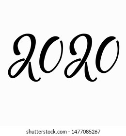 The lettering with numbers 2020. The card for new year 2020.