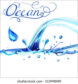 lettering ocean vector