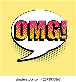 Lettering OMG .comic speech bubble,comic background