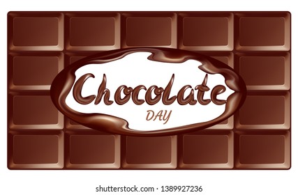 lettering on a white background  for chocolate day. 3d vector graphic element 
