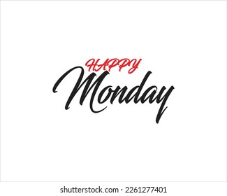 con letras en un día de fondo blanco de la semana, lunes feliz, tarjeta, afiche, pancarta