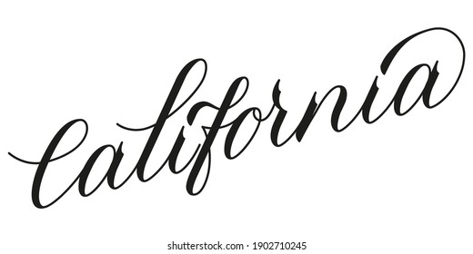 lettering for one word California. Vector illustration