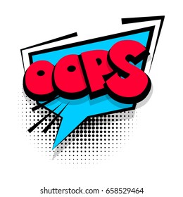 Lettering oops, ouch. Comics book text balloon. Bubble icon speech phrase. Cartoon exclusive font label tag expression. Sound effects. Sounds vector illustration. comic text, cartoon font