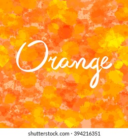 lettering orange background water drop art vector