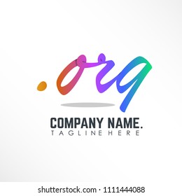 lettering .org top level domain with colorful text linked logo design