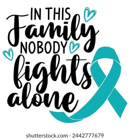 Lettering Ovarian Cancer vector illustration white background