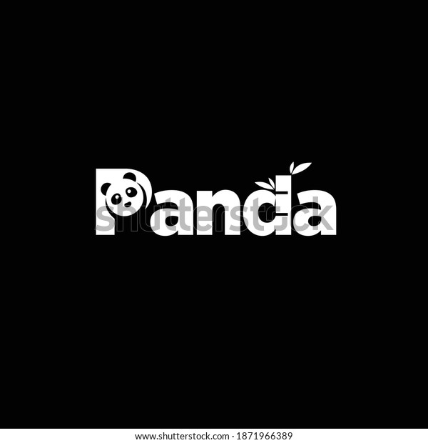 Lettering Panda Bamboo Silhouette Stock Vector (Royalty Free) 1871966389