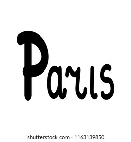 Lettering Paris. Fashion graphic background design. Modern stylish flat abstract texture. Monochrome template for t shirt, prints, textiles, wrapping, wallpaper. Design element. Vector illustration.