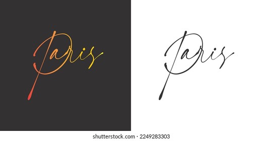 Lettering Paris font light minimalistic print